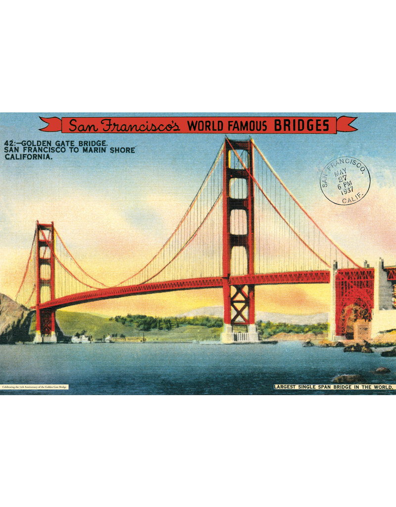 Cavallini Wrap Sheet Golden Gate Bridge