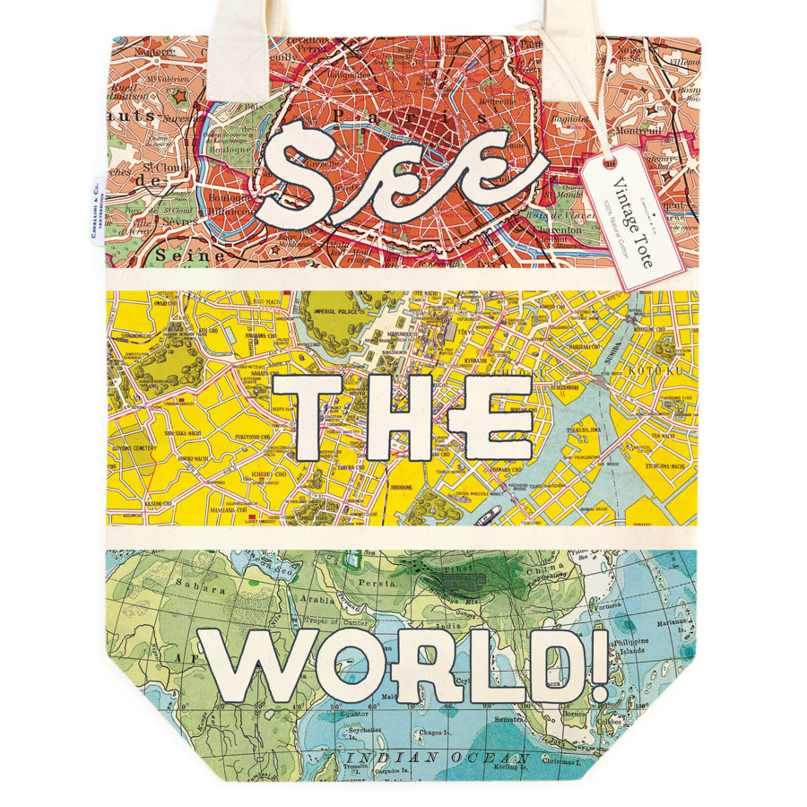 Cavallini Tote Bag See The World