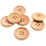 Darice Buttons - Natural Wood - 30mm - 6 Pieces