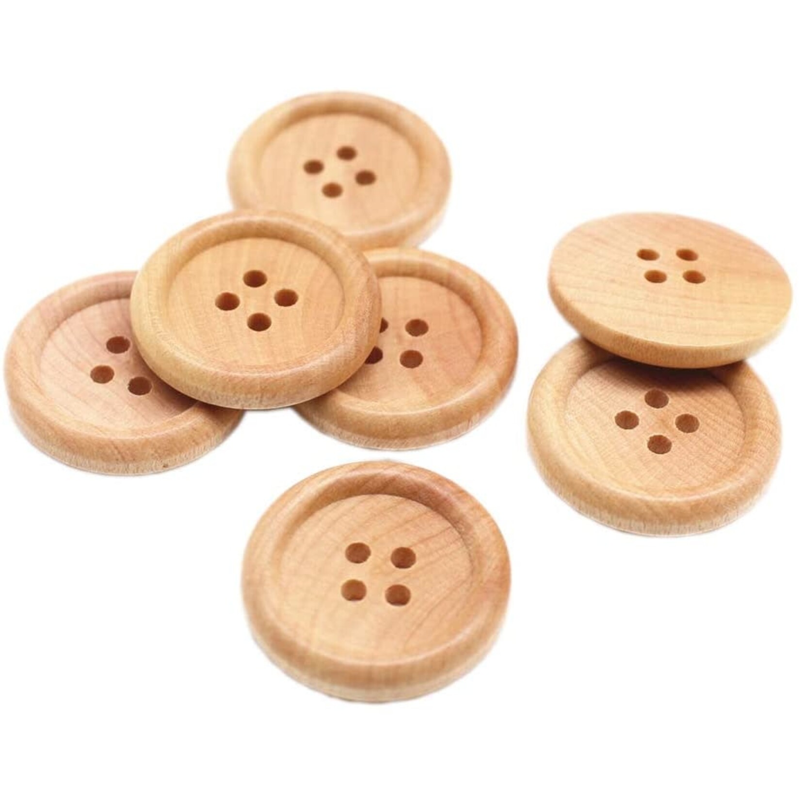 Darice Buttons - Natural Wood - 30mm - 6 Pieces