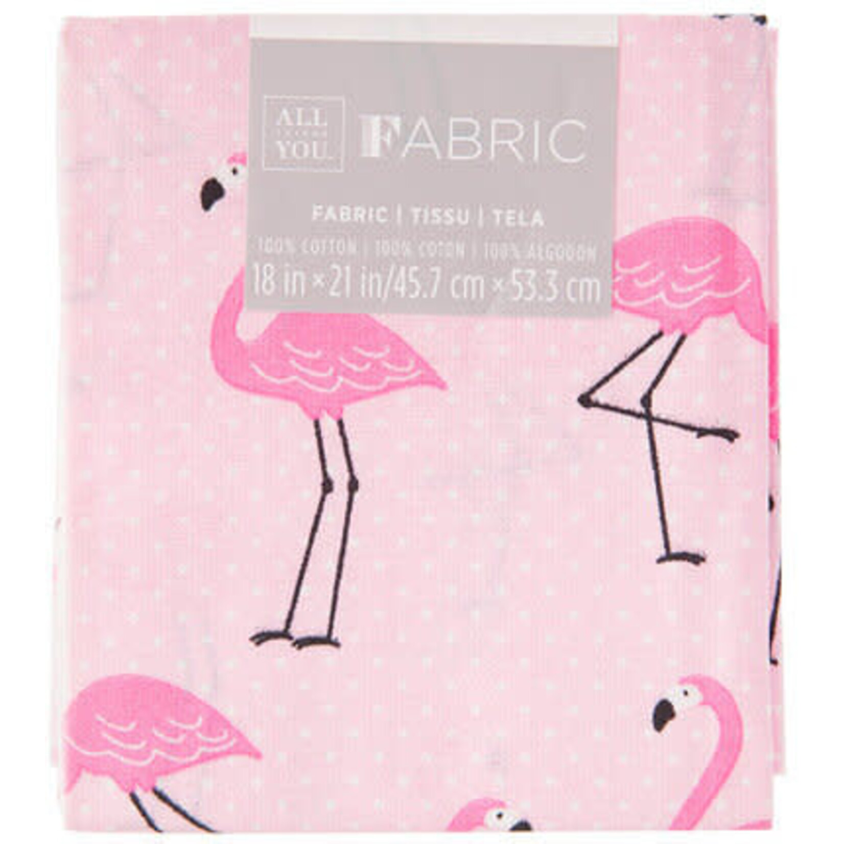 Darice Patterned Quilting Fabric Fat Quarters: Pink Flamingo, 18 X 21 Inches