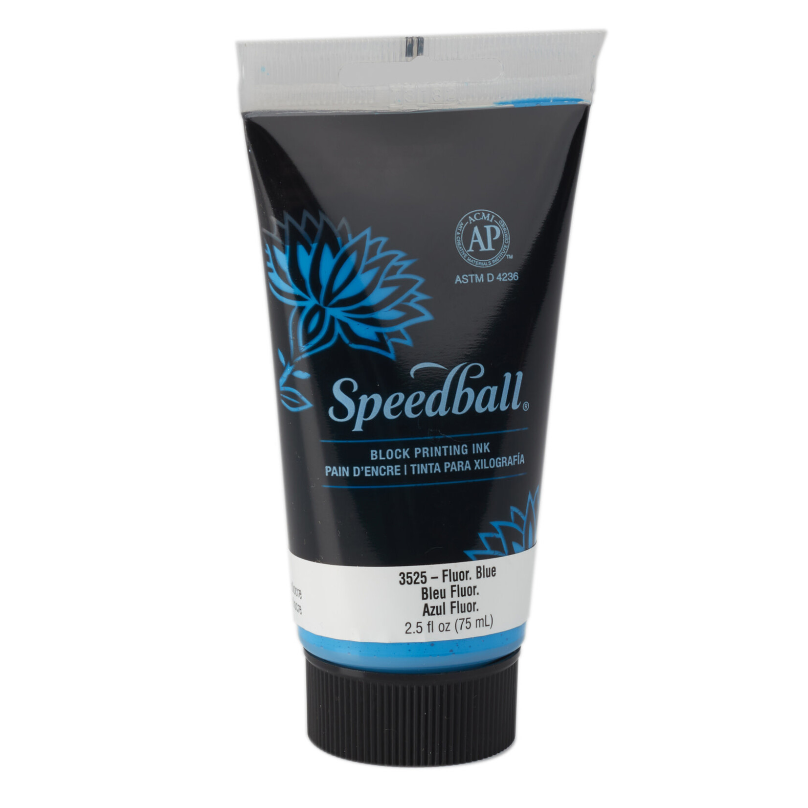 Speedball Water-Soluble Block Ink Fluorescent Blue 2.5 oz.