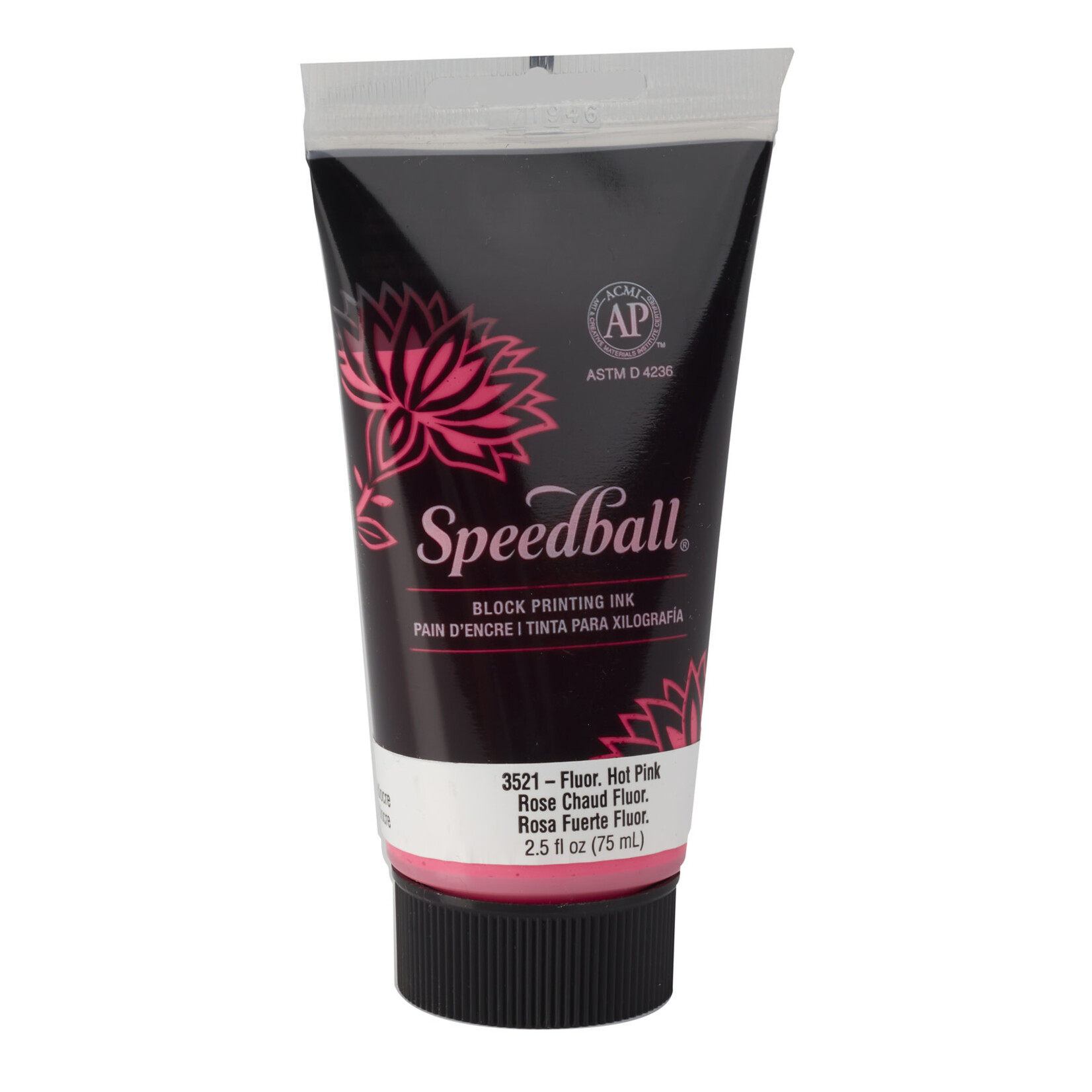 Speedball Water-Soluble Block Ink Fluorescent Hot Pink 2.5 oz.
