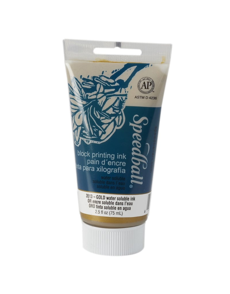 Speedball Water-Soluble Block Ink Gold 2.5 oz.