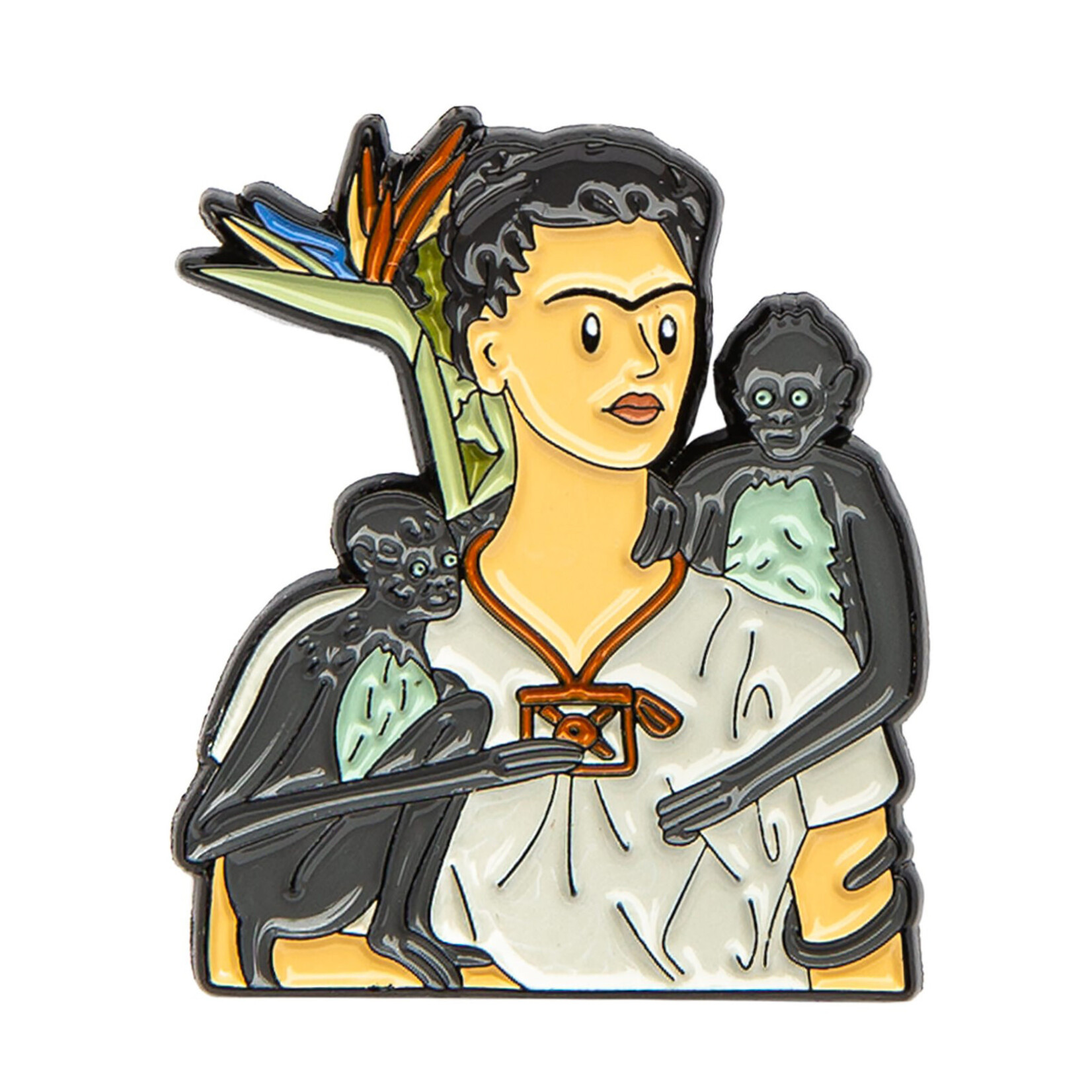 Art History Enamel Pins, Frida with Monkeys - Frida Kahlo