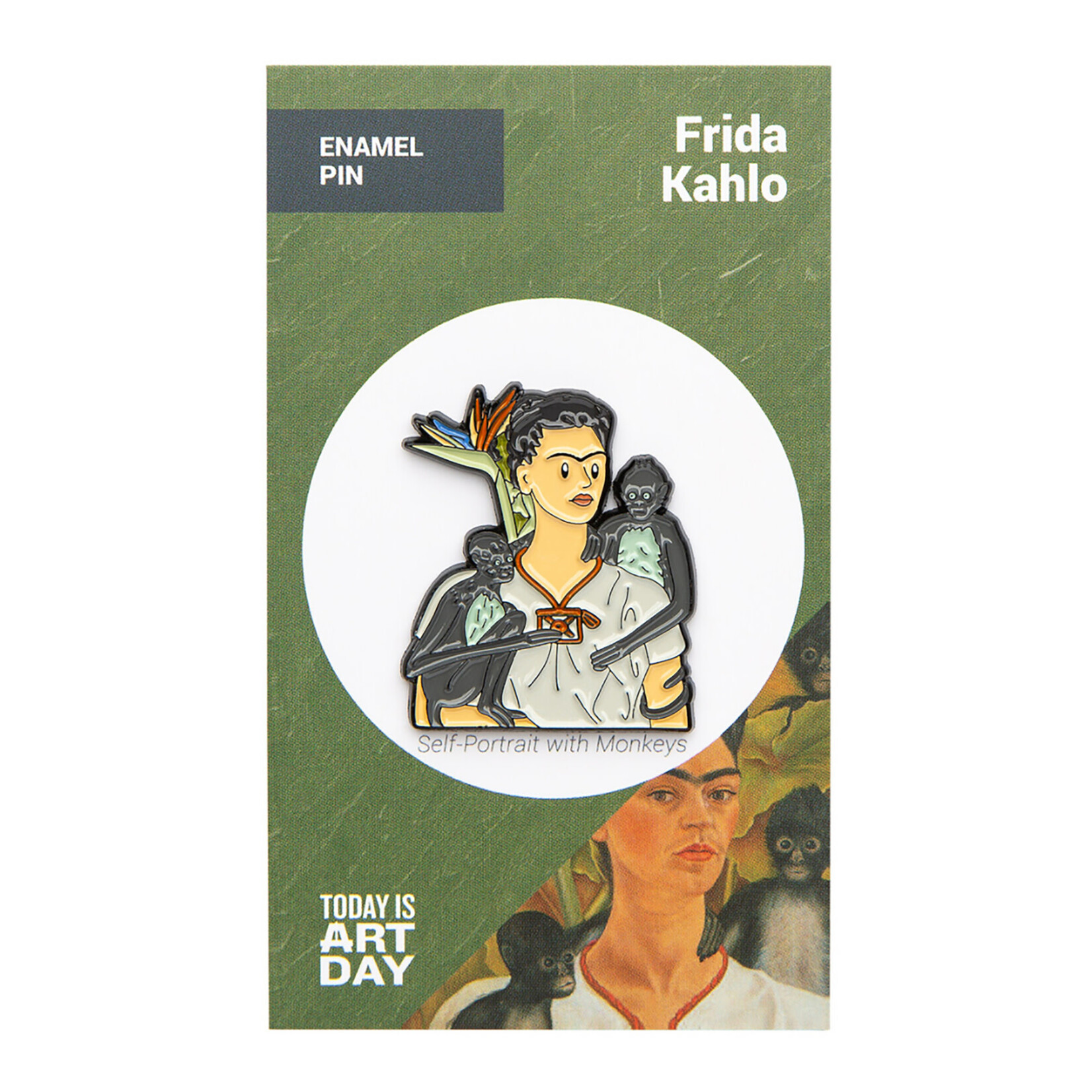Art History Enamel Pins, Frida with Monkeys - Frida Kahlo