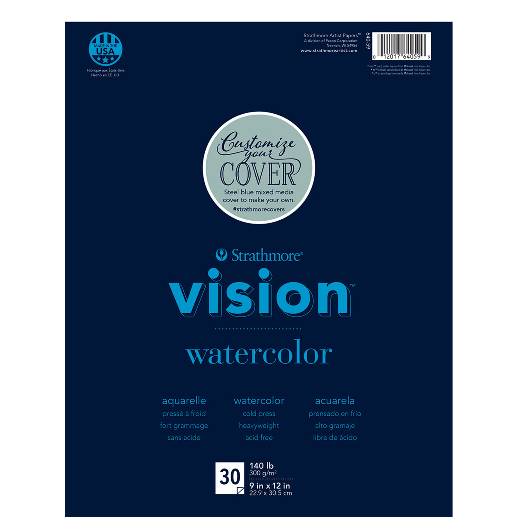 Strathmore Discontinued - Vision Watercolor Paper Pads, 9" x 12" - 30/Sht. Glue Bound
