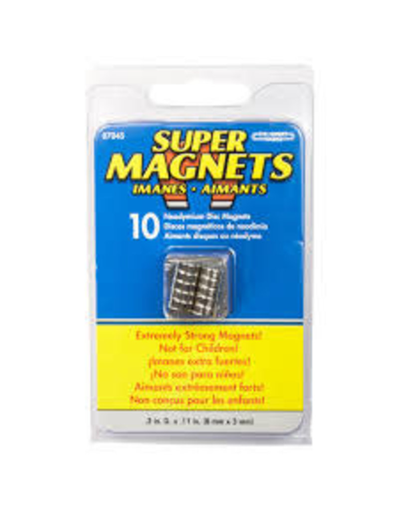 Magnet Source Super Neodymium Disc Magnets, .315'' Dia. X .118'' Thk. 10/Pkg.