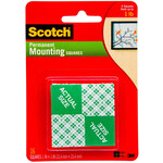 Scotch 3m Scotch Mounting Squares And Tape, Squares 1'', 16/Pkg