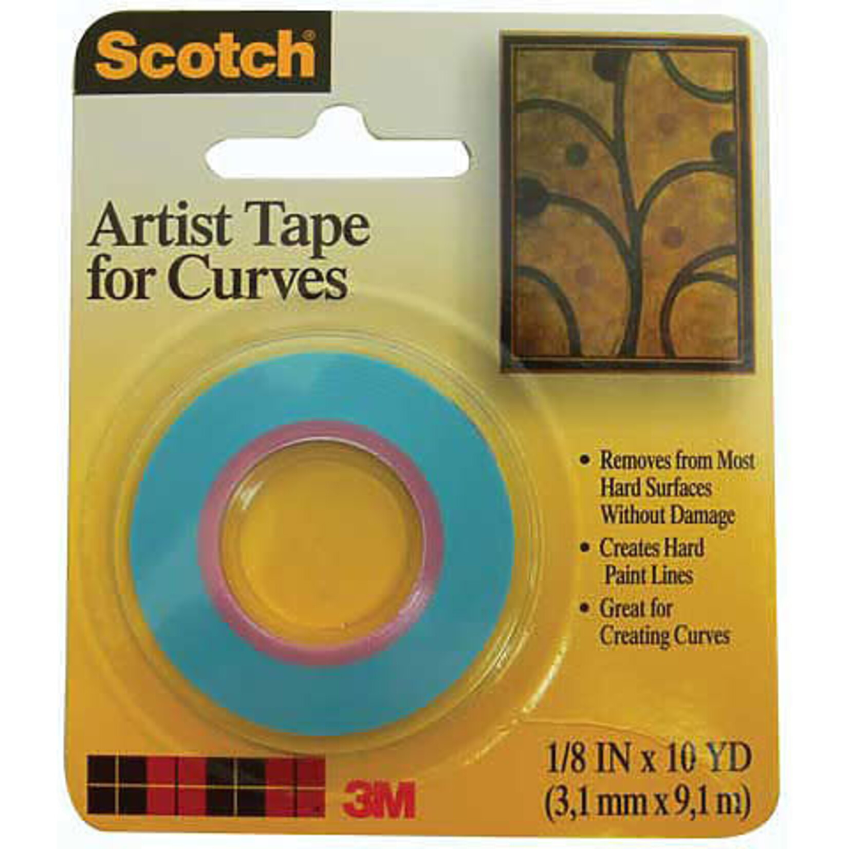 Scotch 3m Scotch Artist Tape For Curves, 1/8'' X 10 Yds.