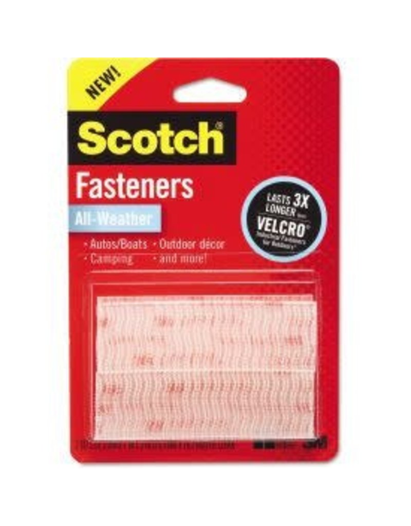 Scotch Heavy-Duty Fasteners, Clear - 2 Sets Of 1'' X 3'' Strips