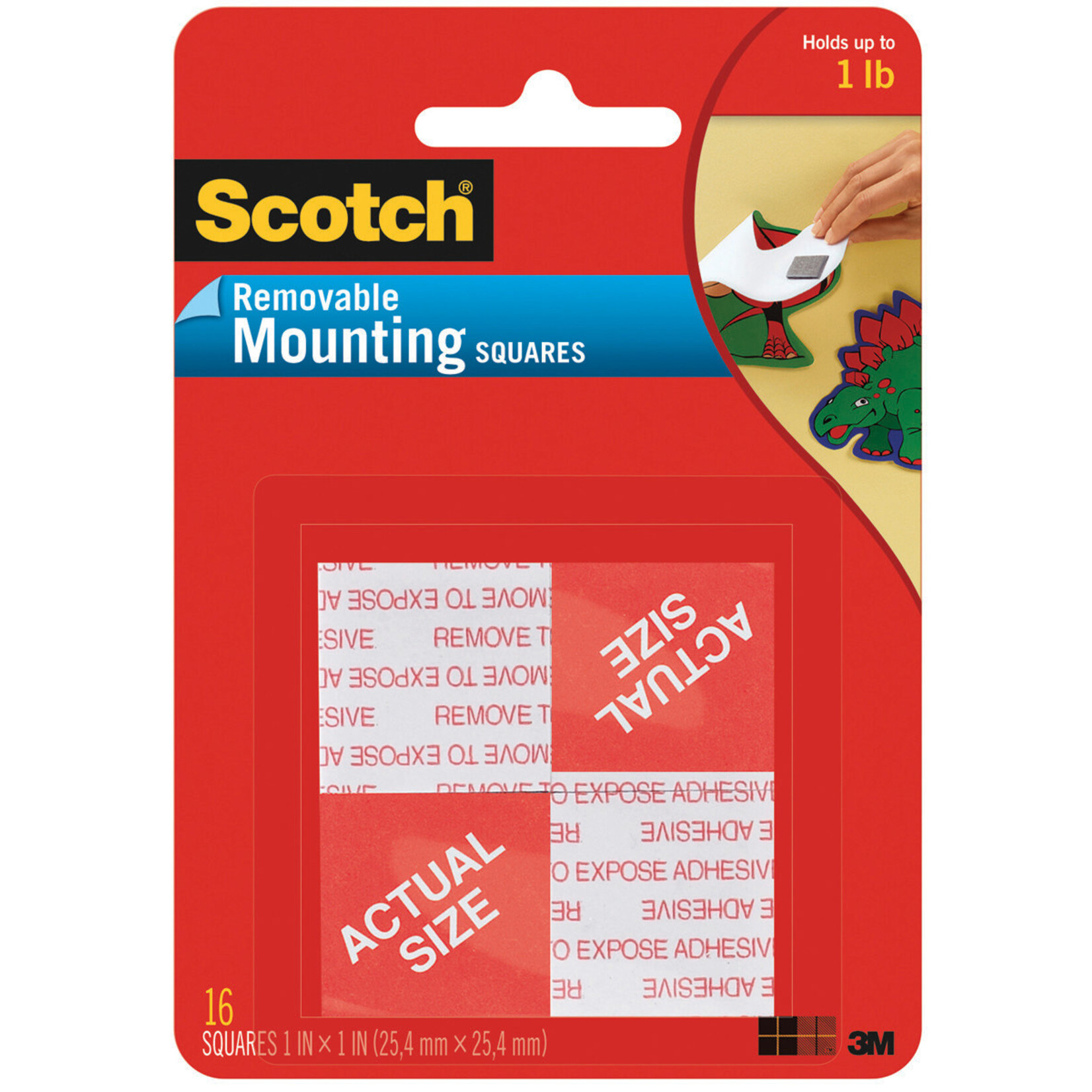 Scotch 3m Scotch Removable Mounting Squares .7'' - 16 Pack