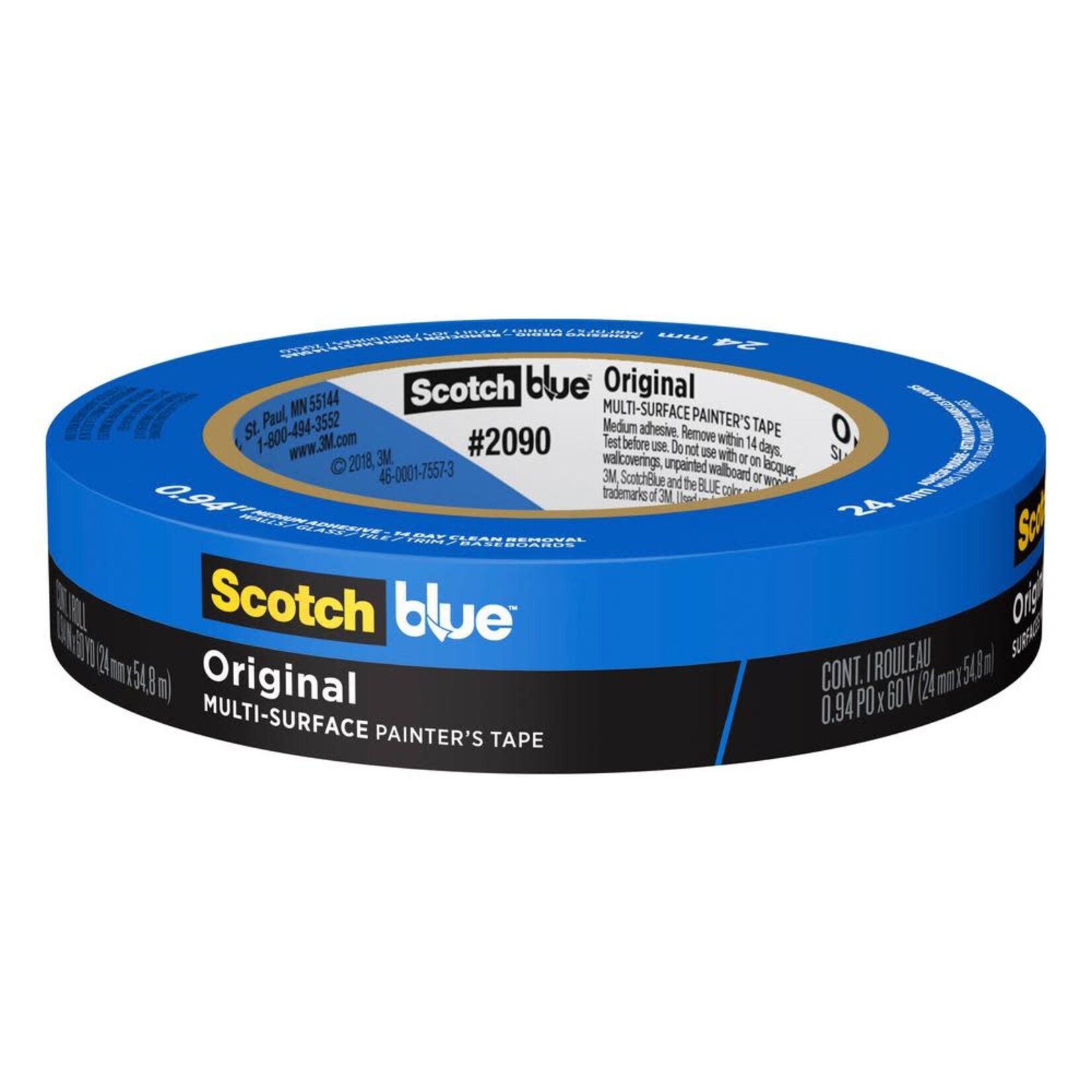 Scotch 3m Tape 2090 Blue Painter Masking 1in x 60yd