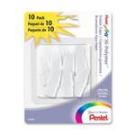 Pentel Hi Polymer Eraser Cap White 10/Pk