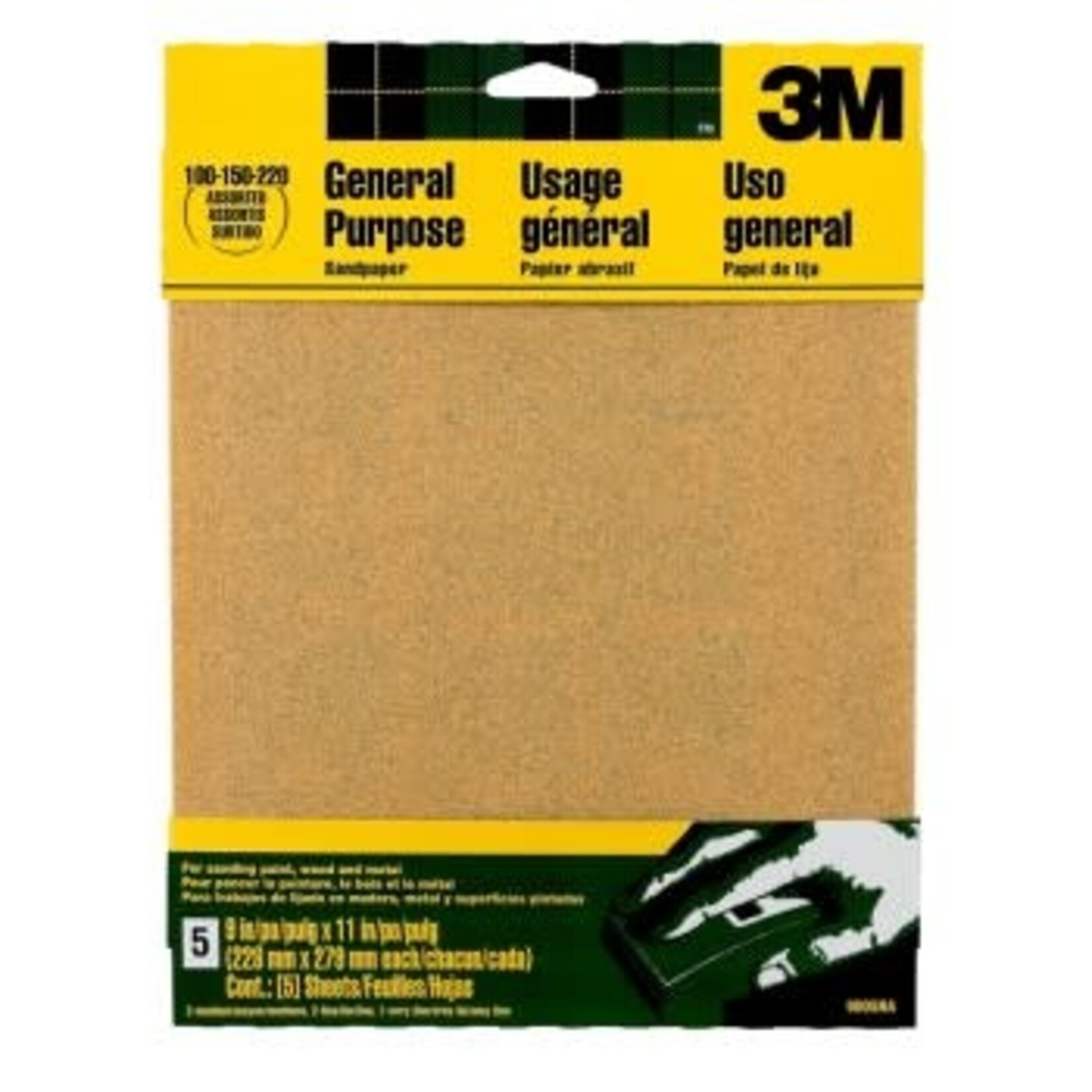 Sandpaper 9x11 Assortment 100, 150, 220 Grit