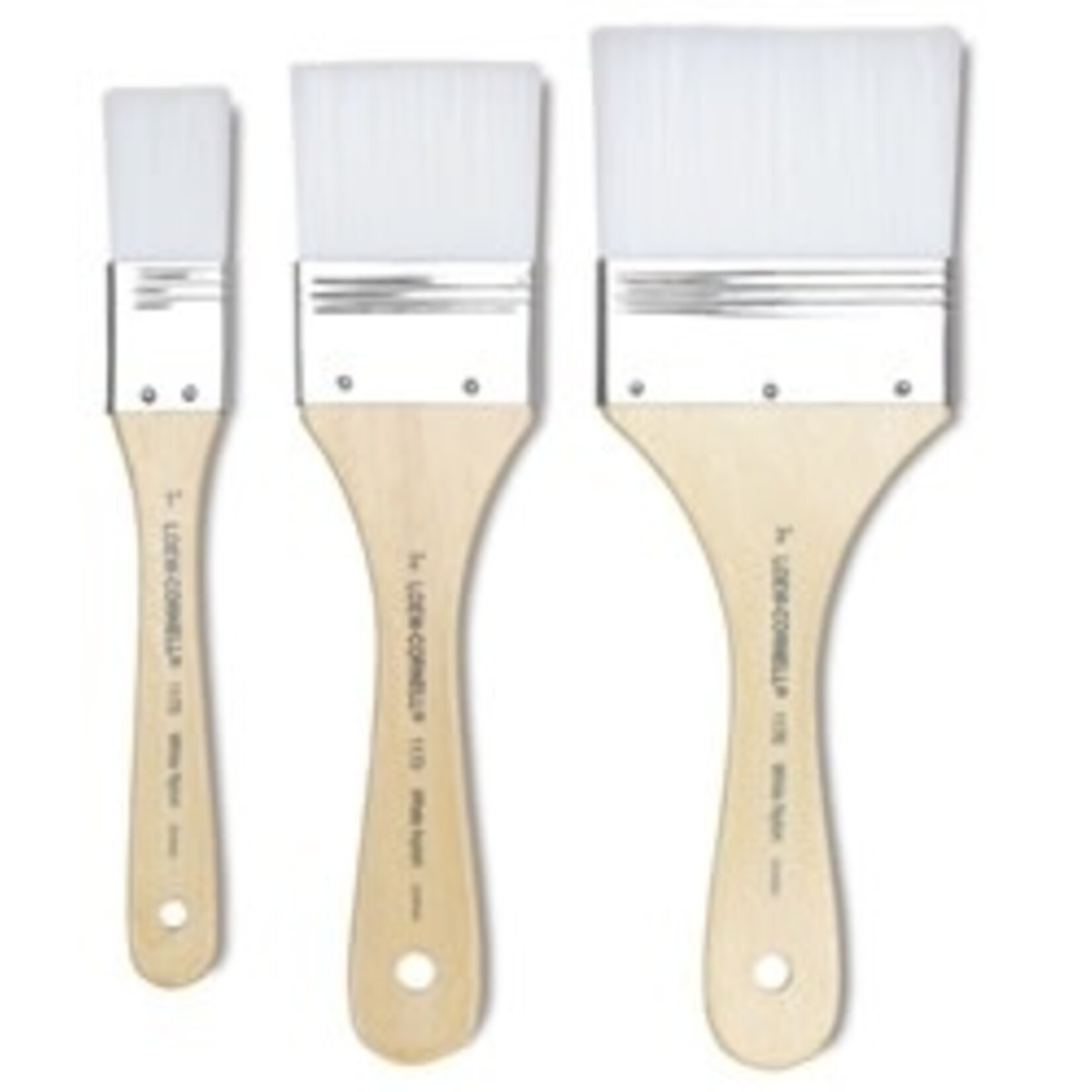 Loew-Cornell White Nylon Brush Set 3 Pc