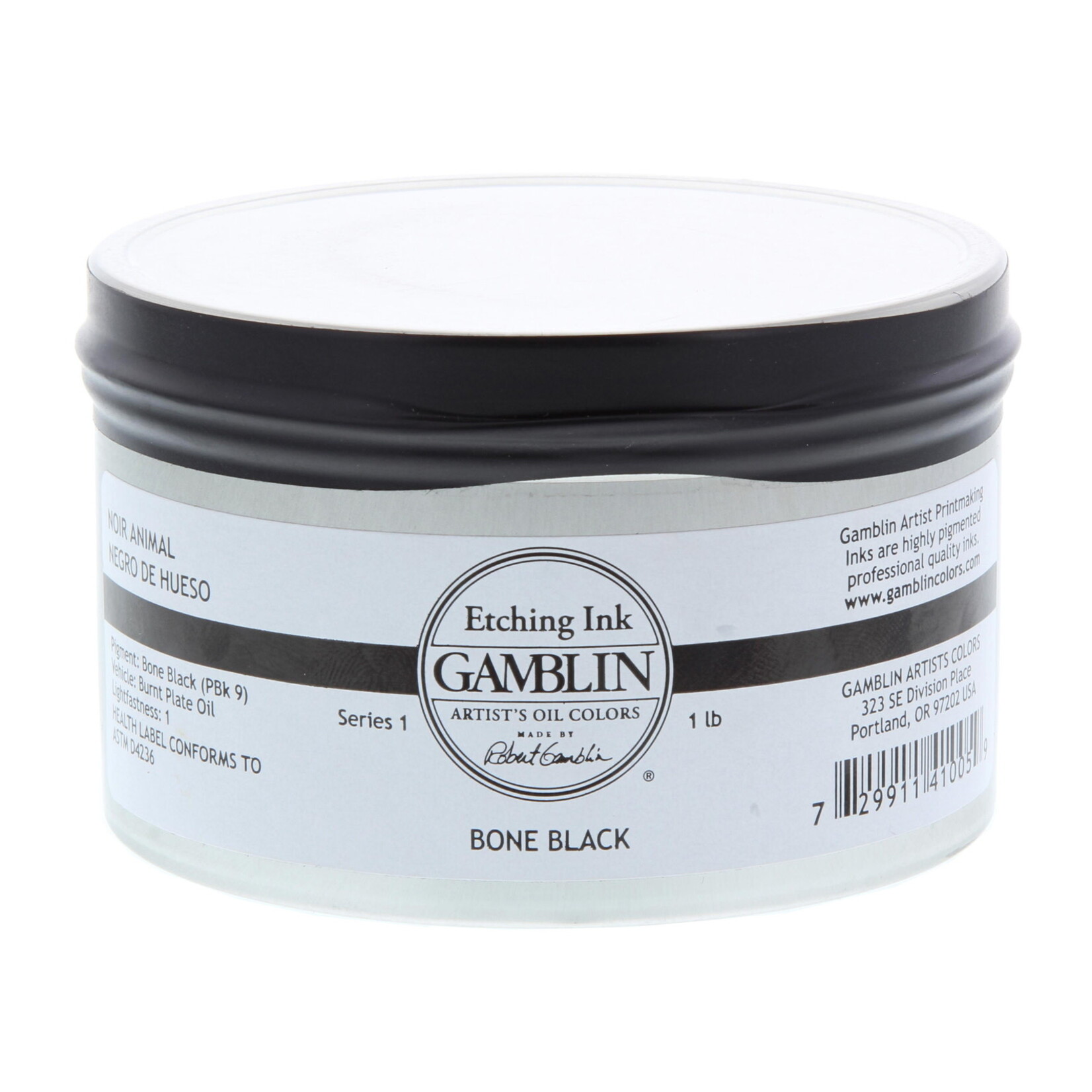 Gamblin Etching Ink Bone Black 1Lb