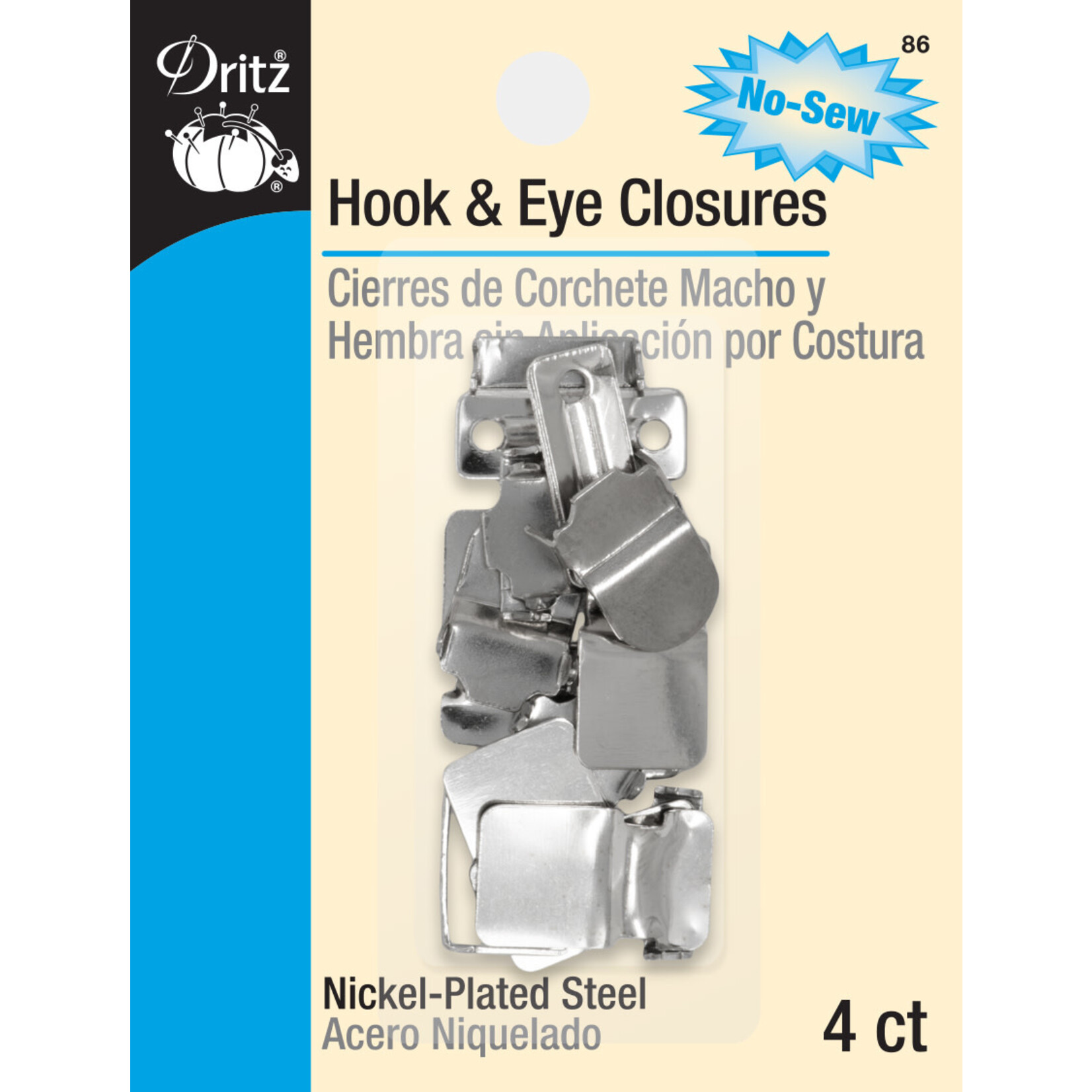 Dritz Hook & Eye Closures Nickel
