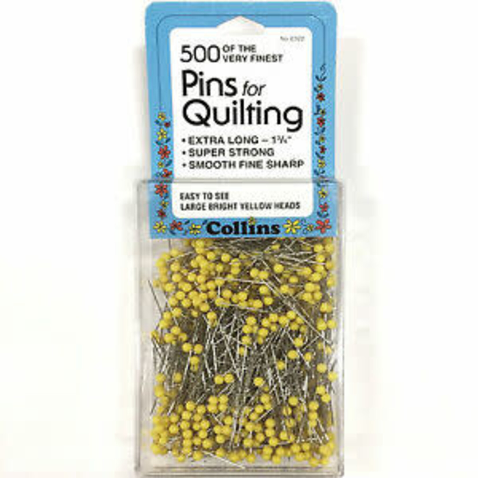 Quilters Pins 1 3/4'' Yellow 500Ct