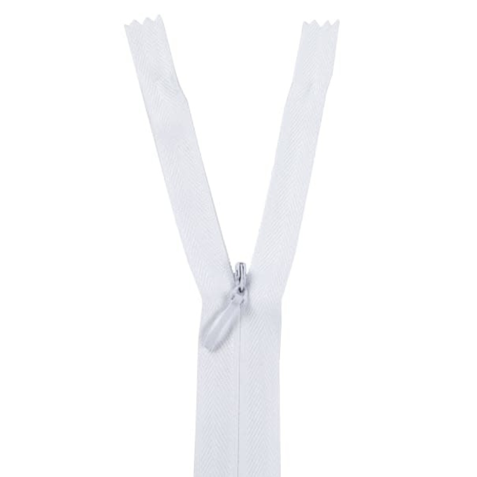 YKK Unique Invisible Zippers 18 In White 100% Poly Tape