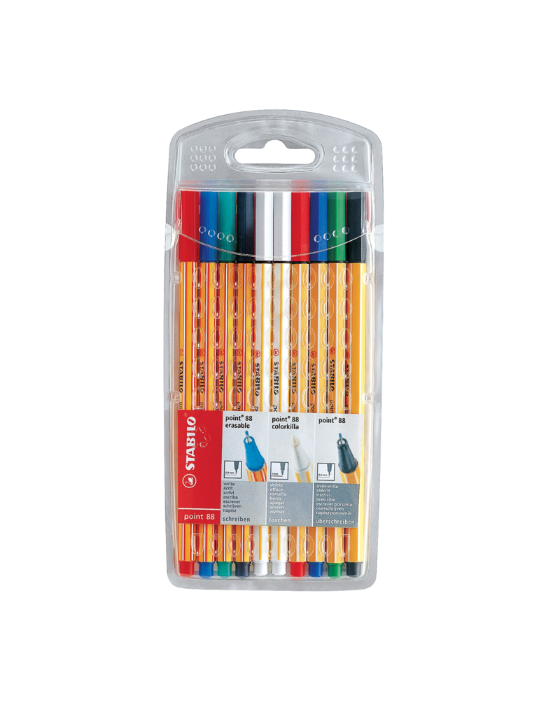 Stabilo Point 88 Pen Sets, 10-Color Wallet Set