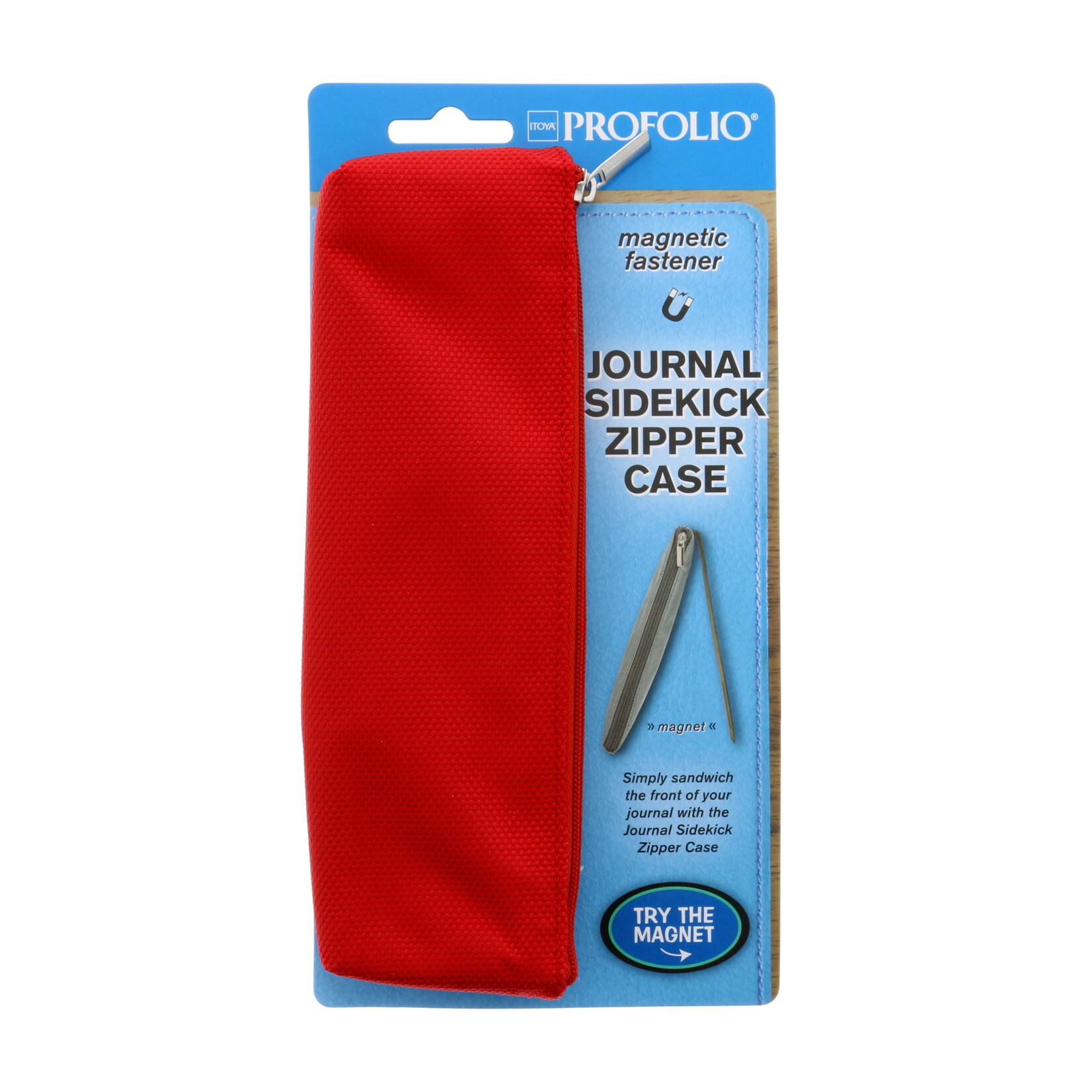 Itoya Profolio Journal Sidekick Zipper Cases, Red
