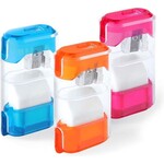 Mobius &Rubbert Sharpener Container With Eraser & Sliding Shutter, 1 Hole Canister