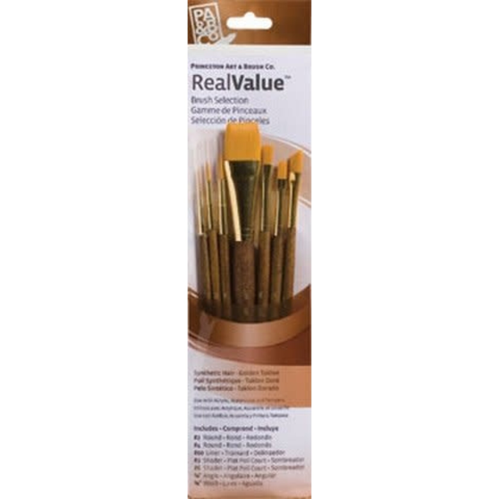 Princeton Brush Gold Taklon Value 7Pk PB9143