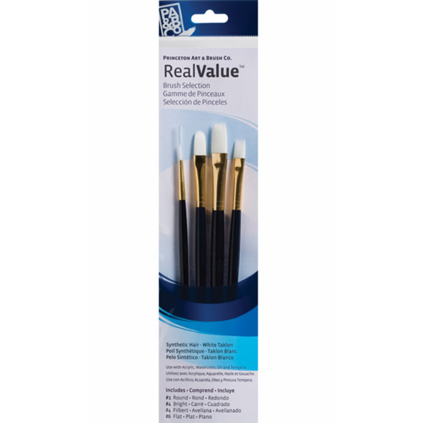 Princeton BRUSH WHT TAKLON VALUE 4PK