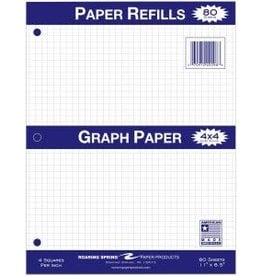 Roaring Springs Graph Filler Paper 4X4 - White 8.5X11In