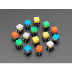 Adafruit Colorful Square Tactile Button Switch Assortment - 15 Pack