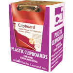 Charles Leanord Plastic Clipboard - Assorted Colors 9x12.5in