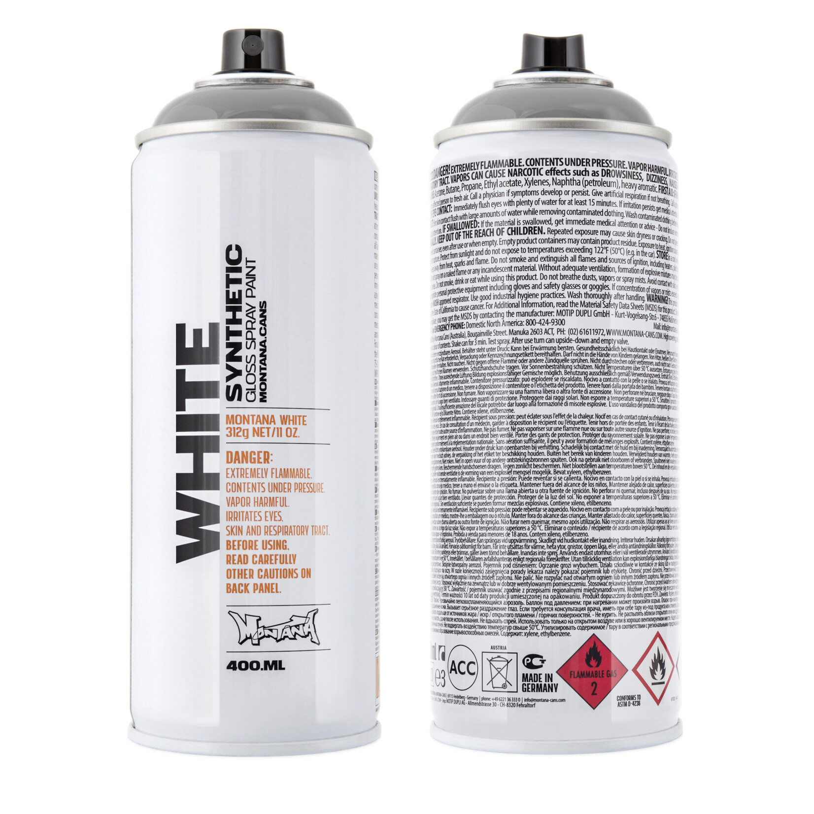 Montana Montana Cans WHITE Spray Paint, 400ml, Street