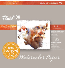 Global Fluid 100 Watercolor Paper Blocks, Cold Press, 8'' x 8'' 140 lb