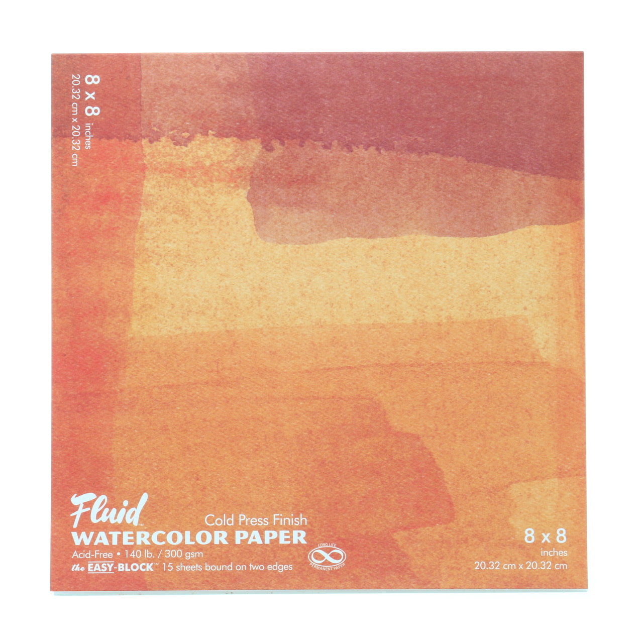 Fluid Watercolor Paper Easy-Blocks, Cold-Press, 8'' X 8'' - MICA Store