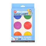 Micador jR. Low-Mess Washable 6-Color Paint Disc Sets, Bright Colors