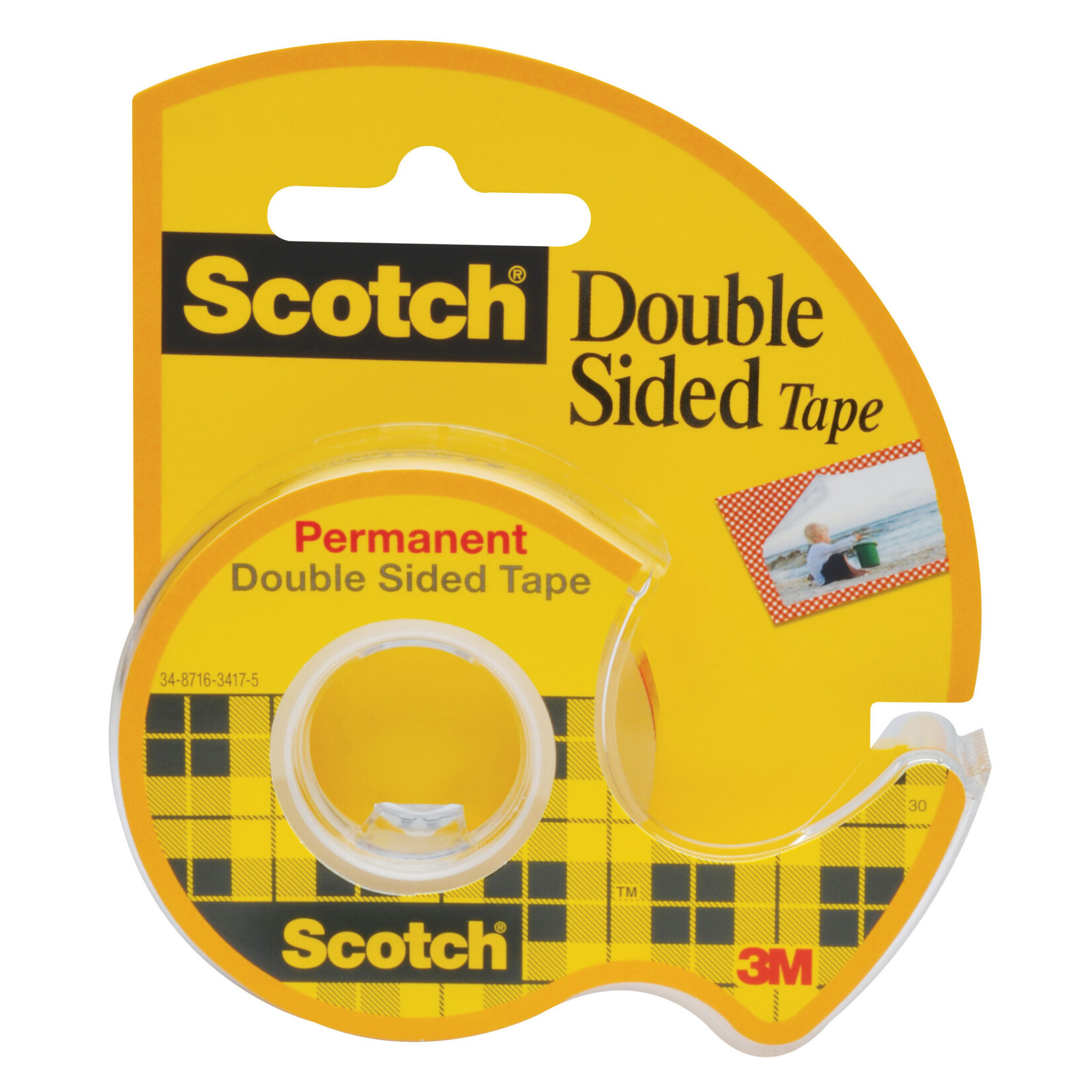 Scotch 3m Scotch Double Sided Tape, 1/2" x 250" Dispenser Roll
