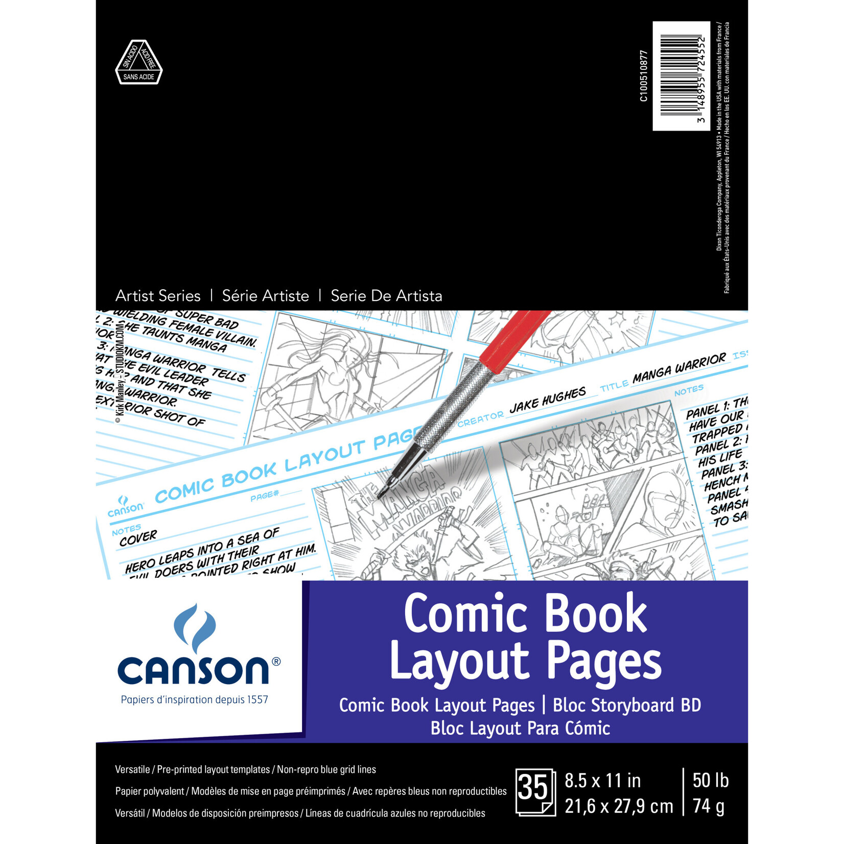 Canson Canson Comic Book Layout Pages, 8.5" x 11", 35 Sheets