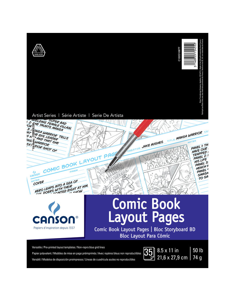 Canson Comic Book Layout Pages, 8.5 x 11, 35 Sheets - MICA Store