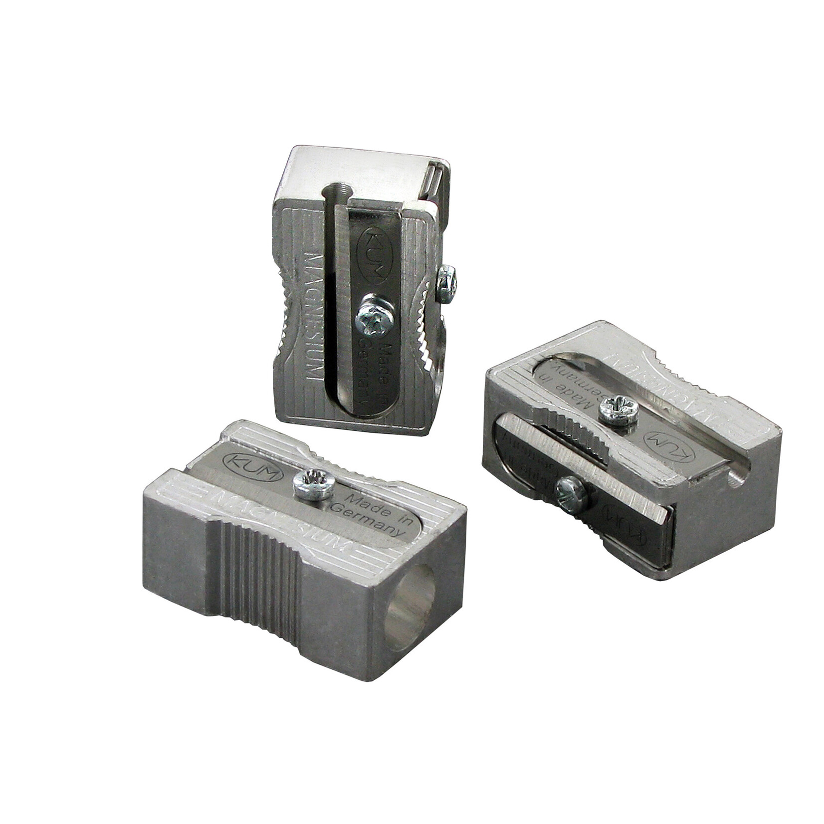 KUM Magnesium-Alloy Metal Rectangular Sharpener with Spare Blades