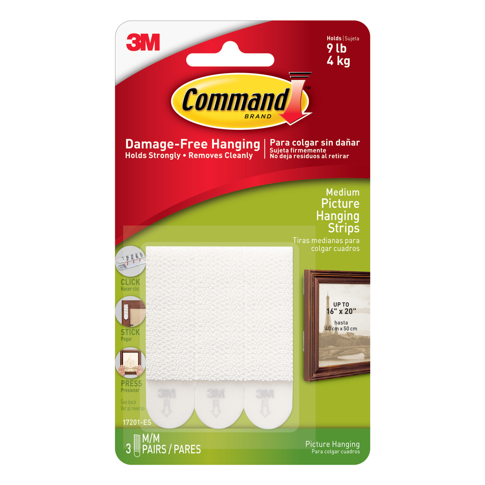 Scotch 3m 3M Command Picture Hanging Strips, Medium, White, 6/Pkg