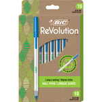 Bic BIC ReVolution Recycled Round Stic Ballpoint Pen Blue 1.0mm 10Pk