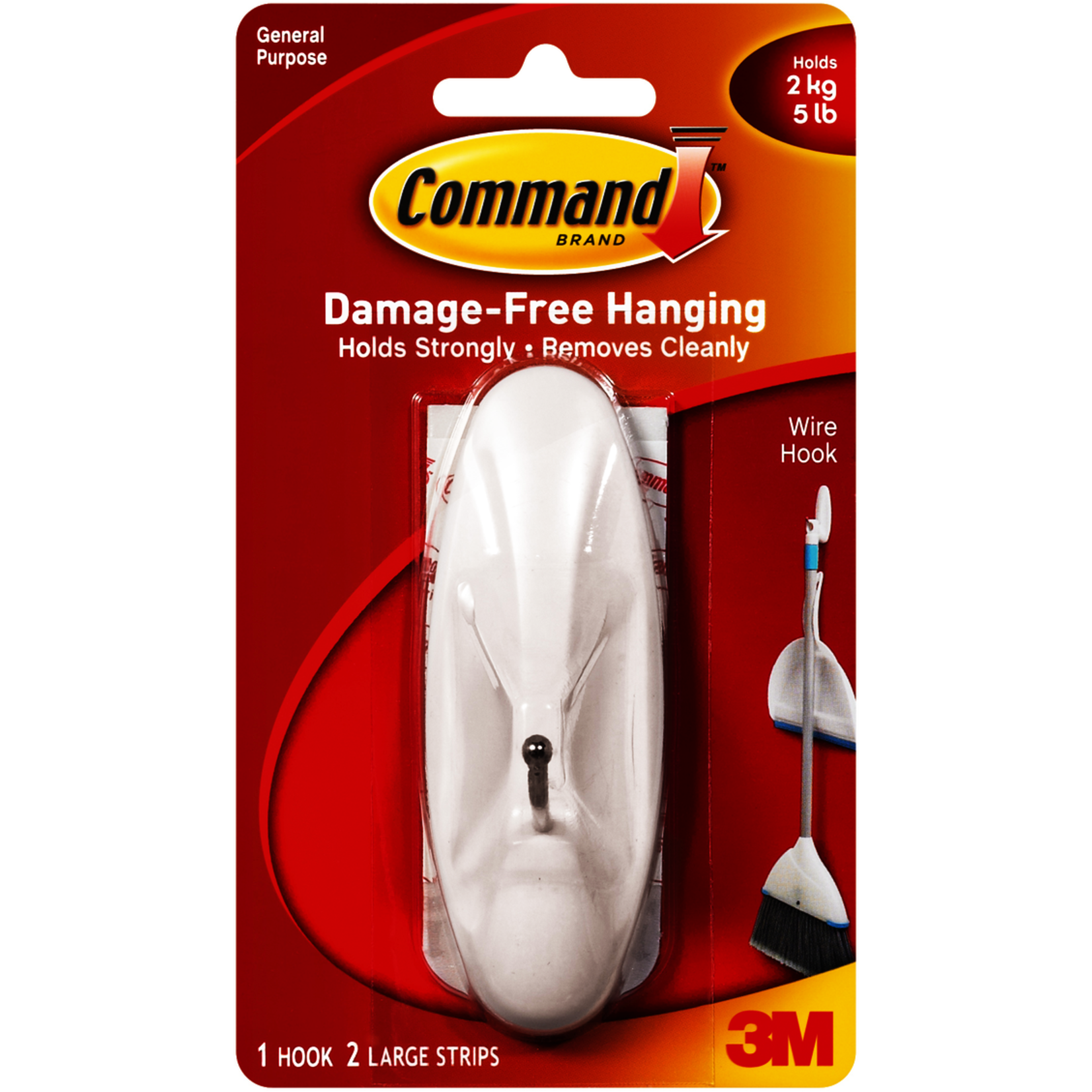 Scotch 3m Command Adhesive Wire Hook - White Large 1Pk