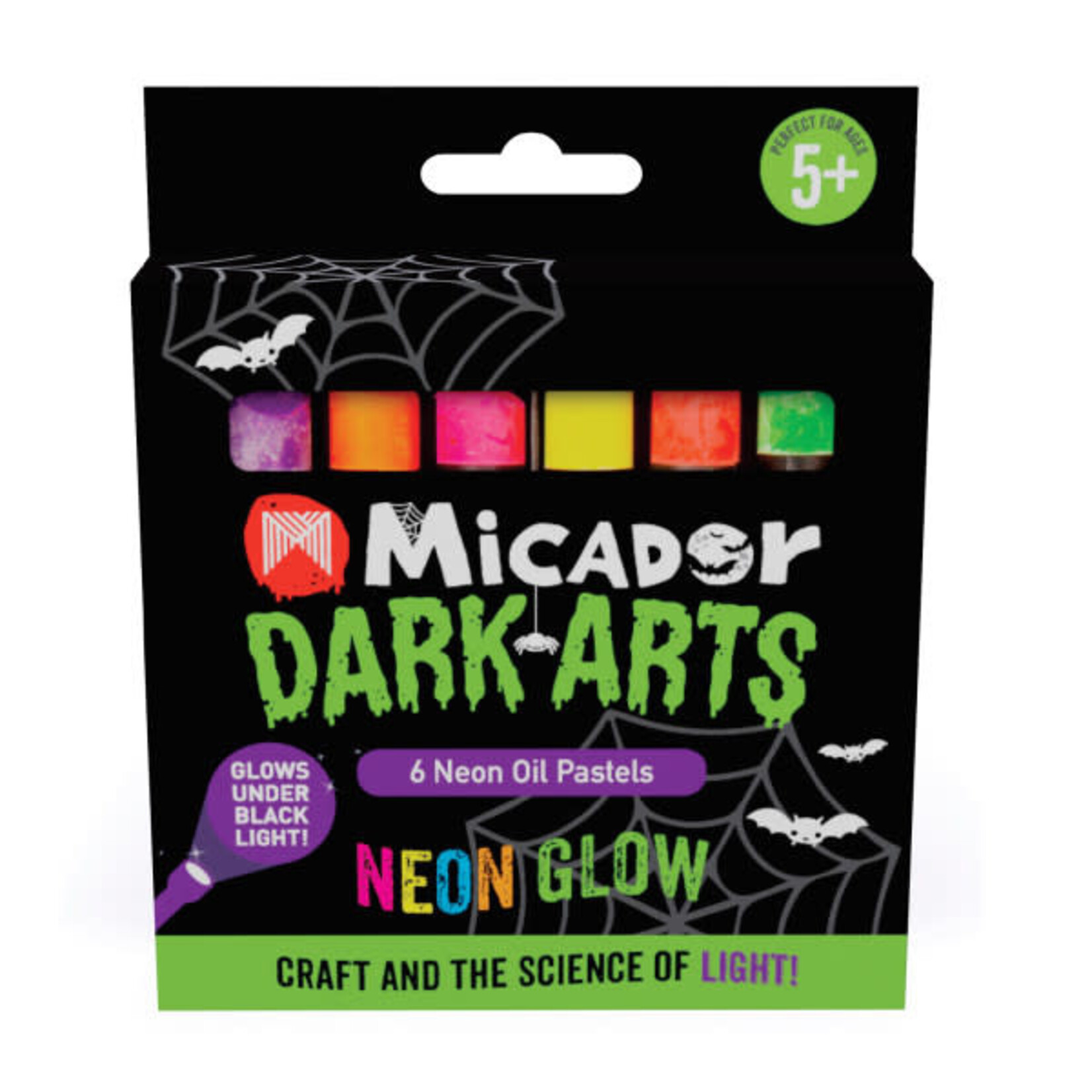 Micador Dark Arts Micador Dark Arts, Neon Glow Oil Pastels, 6-Color Set