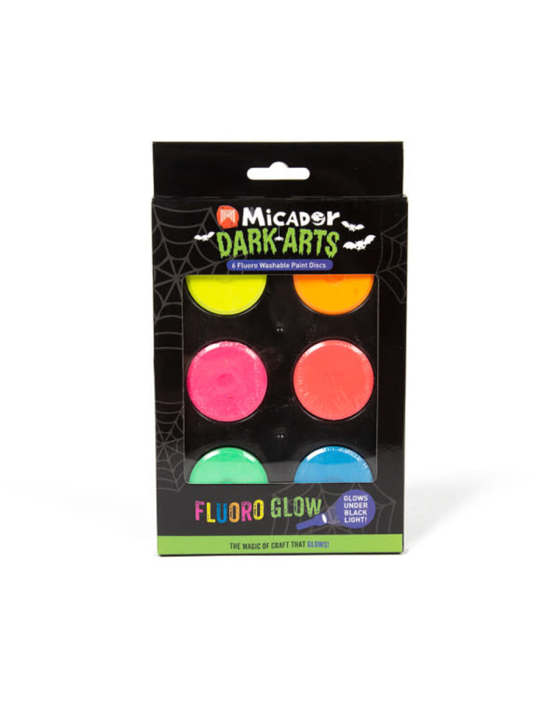 Micador Dark Arts Micador Dark Arts, Neon Glow Washable Paint Discs, 6-Color Set