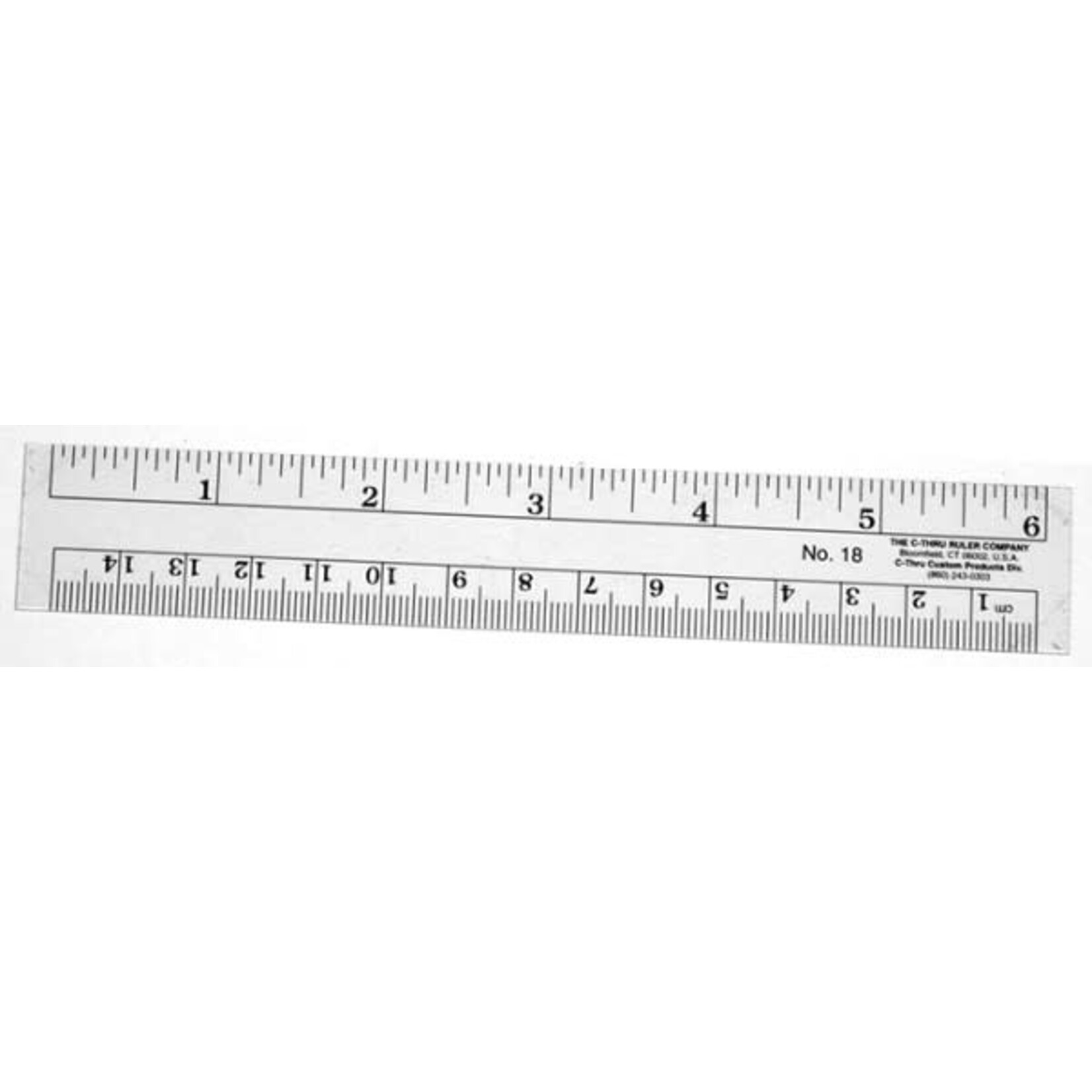 C Thru Flexible Inch/Metric Transparent Ruler 6 in