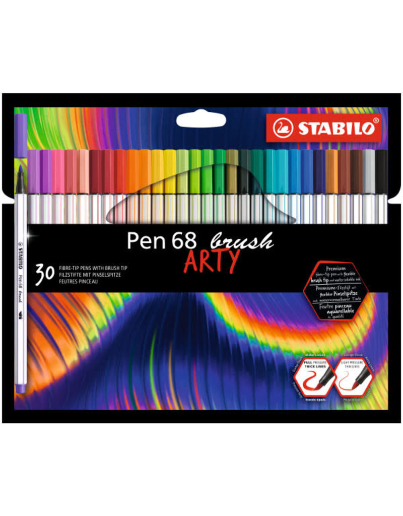 Pen 68 Brush Marker Sets, 30-Marker ARTY Wallet Set - MICA Store