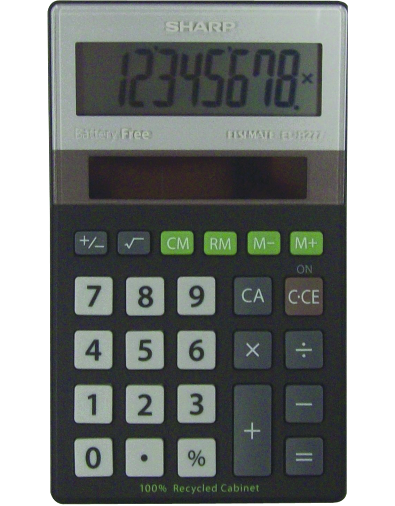 Sharp EL-R277BBK Eco-concept Handheld Basic Calculator