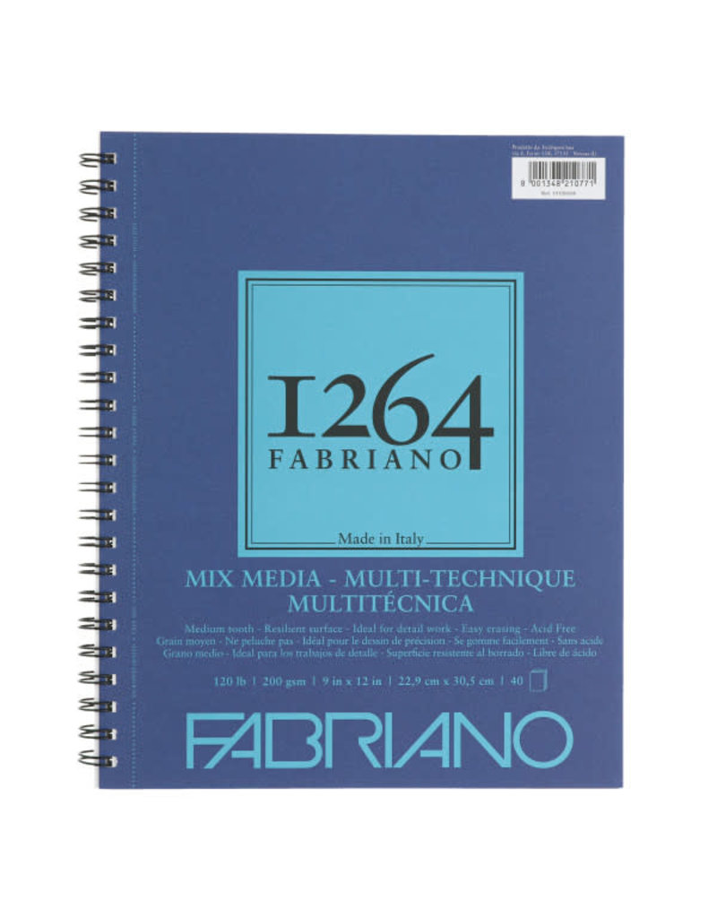 Fabriano Fabriano 1264 Mixed Media Pads, 9" x 12" - 120 lb. (200 gsm), 40 Shts./Pad