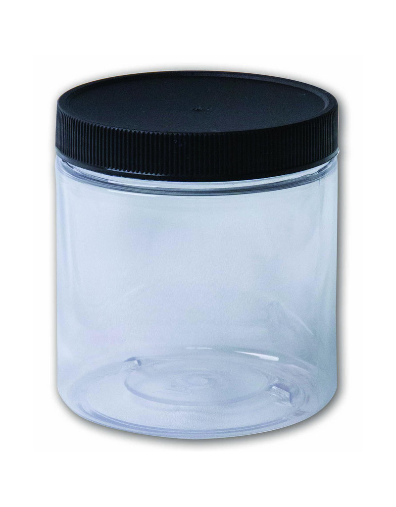 Clear Containers, 8 oz. Clear Jar (Plastic Wide-Mouth with Lid) - MICA Store